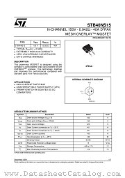 STB40NS15T4 datasheet pdf ST Microelectronics