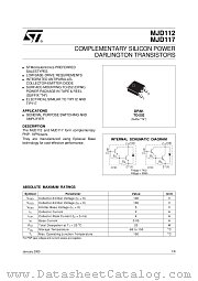 MJD112T4 datasheet pdf ST Microelectronics