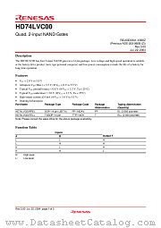 HD74LVC00 datasheet pdf Renesas