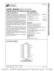 LM4992 datasheet pdf National Semiconductor