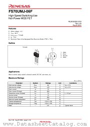 FS70UMJ-06F datasheet pdf Renesas