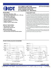 IDT74LVCH16652APV8 datasheet pdf IDT