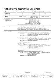 MN101C77D datasheet pdf Panasonic