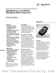 HFBR-5320 datasheet pdf Agilent (Hewlett-Packard)