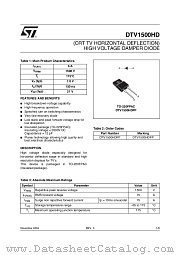 DTV1500HDFP datasheet pdf ST Microelectronics