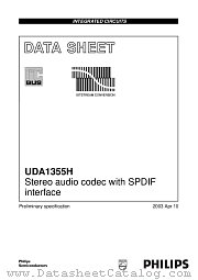 UDA1355H/N2 datasheet pdf Philips