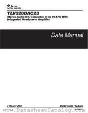 TLV320DAC23IRHDR datasheet pdf Texas Instruments