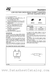 74LX1G14 datasheet pdf ST Microelectronics