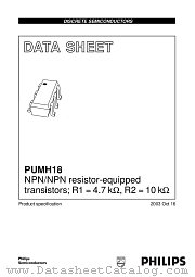 PUMH18 datasheet pdf Philips