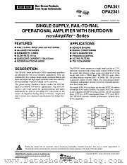 OPA341UA/2K5 datasheet pdf Texas Instruments