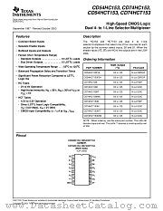CD74HC153MT datasheet pdf Texas Instruments