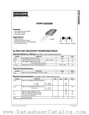 FFPF10U60DNTU datasheet pdf Fairchild Semiconductor