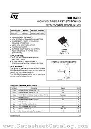 BULB49D datasheet pdf ST Microelectronics