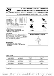 STB11NM60FDT4 datasheet pdf ST Microelectronics