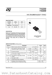 T1620W datasheet pdf ST Microelectronics