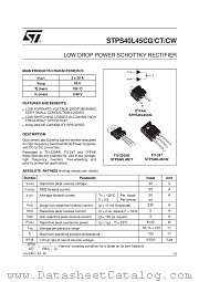 STPS40L45CG-TR datasheet pdf ST Microelectronics
