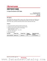 HD74HC1G86 datasheet pdf Renesas