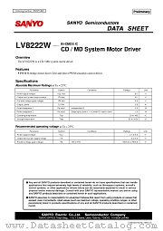 LV8222W datasheet pdf SANYO