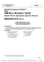 MB82DS01181E-70L datasheet pdf Fujitsu Microelectronics