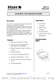 CMY211 datasheet pdf TriQuint Semiconductor
