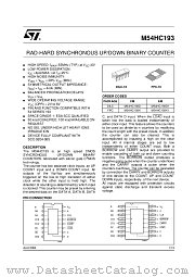 M54HC193 datasheet pdf ST Microelectronics