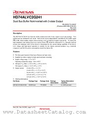 HD74ALVC2G241 datasheet pdf Renesas