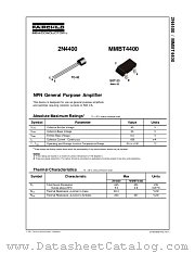 2N4400_D81Z datasheet pdf Fairchild Semiconductor