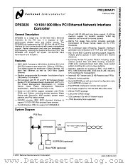 DP83820BVUW-AP datasheet pdf National Semiconductor