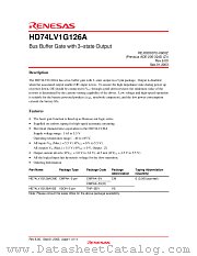 HD74LV1G126A datasheet pdf Renesas