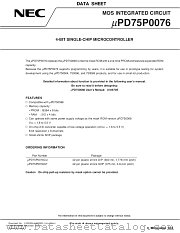 UPD75P0076CU datasheet pdf NEC