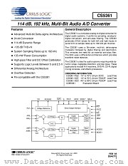 CS5361 datasheet pdf Cirrus Logic