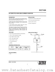 ZXCT1008 datasheet pdf Zetex Semiconductors