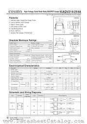 KAQV214 datasheet pdf Cosmo Electronics