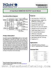TQM6M4001 datasheet pdf TriQuint Semiconductor