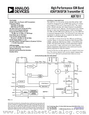 ADF7011 datasheet pdf Analog Devices