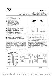 74LVX139 datasheet pdf ST Microelectronics