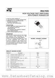 BUL742A datasheet pdf ST Microelectronics
