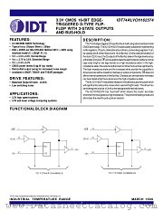 IDT74ALVCH162374PA datasheet pdf IDT