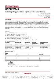 HD74LV374A datasheet pdf Renesas