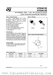 STF6NK70Z datasheet pdf ST Microelectronics