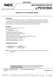 UPD16780AN-XXX datasheet pdf NEC