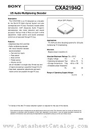 CXA2194Q datasheet pdf SONY