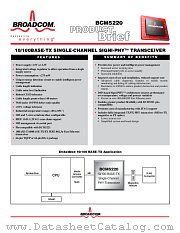 BCM5220 datasheet pdf Broadcom