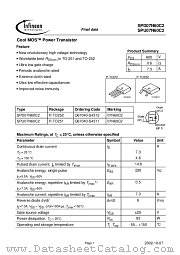 SPU07N60C2 datasheet pdf Infineon