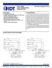 IDT74FCT16952ATPV8 datasheet pdf IDT