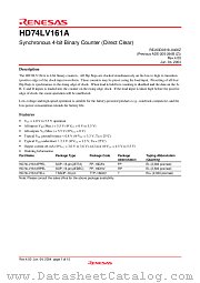 HD74LV161A datasheet pdf Renesas