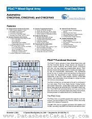 CY8C27443E datasheet pdf Cypress