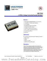 VC-715 datasheet pdf Vectron