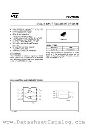 74V2G86 datasheet pdf ST Microelectronics