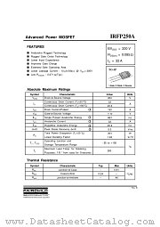 IRFP250A datasheet pdf Fairchild Semiconductor